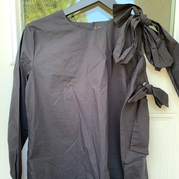 Brand New Central Park West Blouse cut-off shoulder bow-tie - Picture 2 of 7